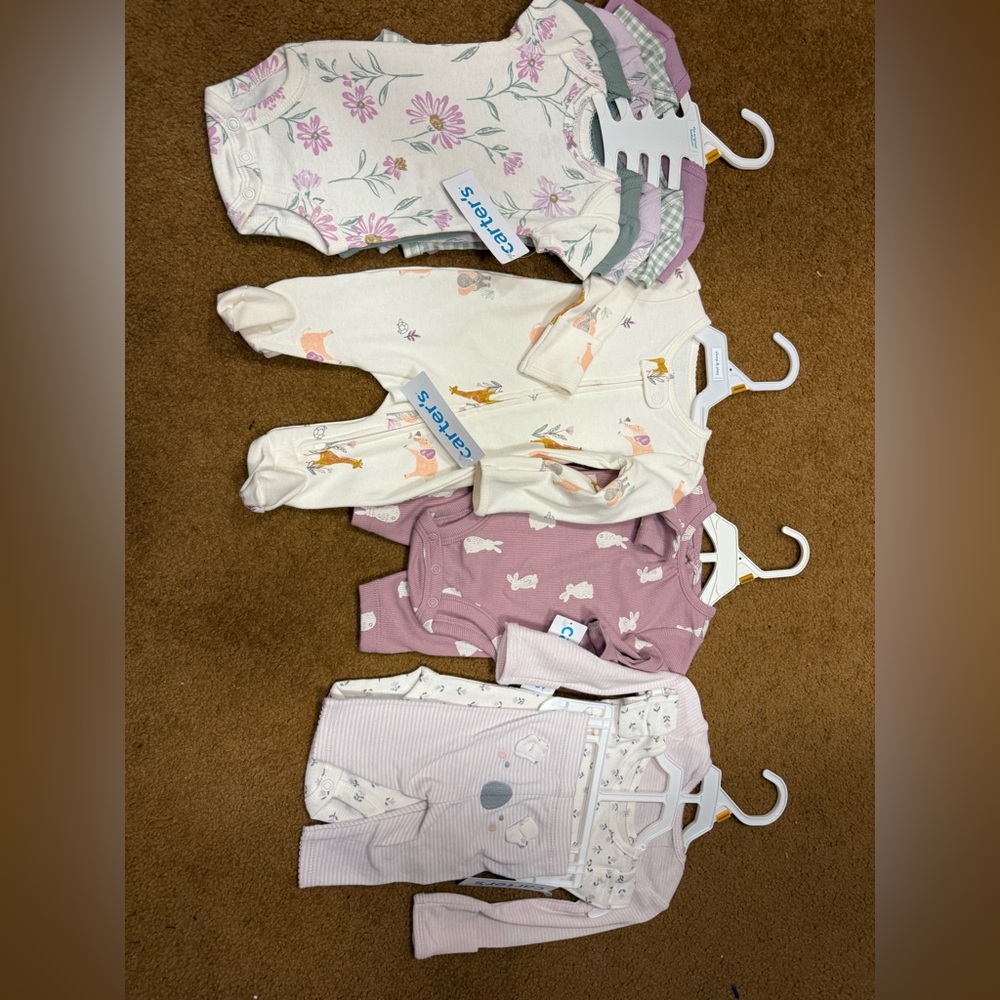 Carter's Baby Bodysuit Set - Floral and Animal Patterns